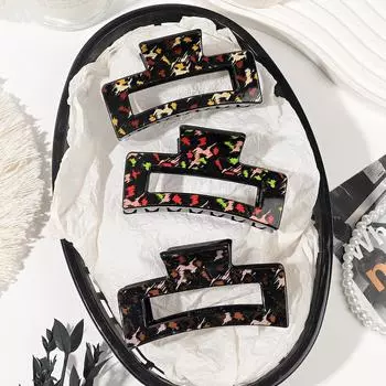 Набор заколок для волос - средняя матовая заколка для тонких волос, большая блестящая заколка для женщин с густыми волосами - леопардовый и черный