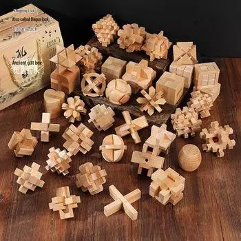 Набор замков Luban & Kongming из бука: Сложные развивающие игрушки для детей и взрослых