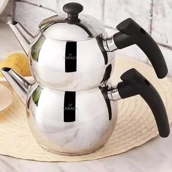 Набор заварочных чайников черного цвета Adelya Mini Size на 2 персоны