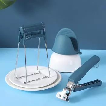 Набор зажимов для чаши с защитой от ожогов: Нескользящие кухонные зажимы для овощей и овощей на пару из 3 предметов