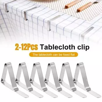 Набор зажимов для скатертей, зажимы для скатертей из нержавеющей стали, прочные фиксаторы для скатертей на открытом воздухе для ресторанных инструментов 2PCS