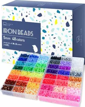 Набор железных бусин 5 мм 48 цветов 7800 бусин Белый Черный Тон кожи Серый Красный Синий Желтый Зеленый Коричневый Розовый Другие Большая емкость Специальный футляр входит в комплект