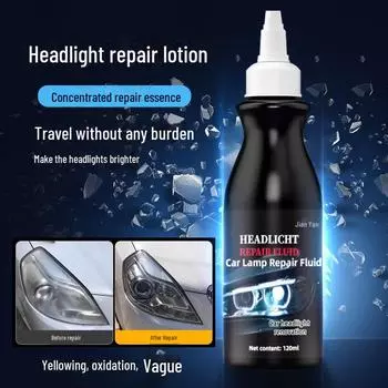 Набор жидкостей для восстановления фар — ремонт царапин, удаление желтизны, очистка без полировки — включает в себя инструменты для хрустального покрытия. 120ml