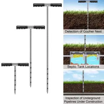 Набор зондов для отбора проб почвы, зонд для сбора проб почвы из нержавеющей стали с Т-образной ручкой, регулируемый