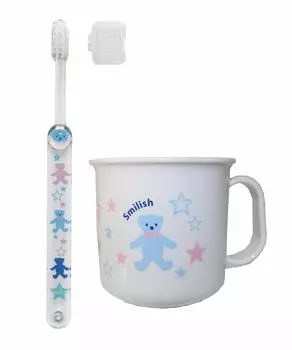 набор зубных щеток с рисунком медведя ABC для детей (с кепкой) Термостойкий