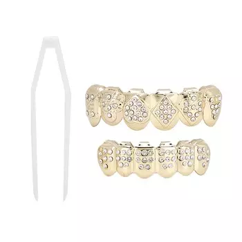 Набор зубов в стиле хип-хоп, аксессуар для зубов, украшение для подарка на Хэллоуин золотой