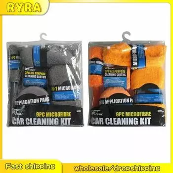 Наборы для чистки автомоек Микрофибровые полотенца Губка для румян Перчатка для мытья Полироль Аппликатор для ухода Инструменты для мойки автодетейлинга