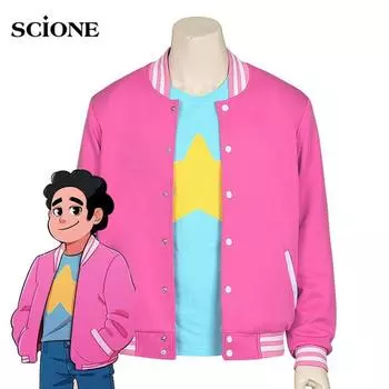 Наборы из 2 предметов для Хэллоуина, для мальчиков, Вселенная Стивена, кварцевая аниме-куртка, свитер, пальто, синяя футболка, розовое пальто, костюм для косплея S&Steven Universe