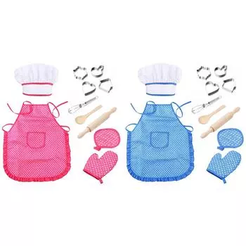 Наборы посуды Игрушки Кухня Кулинария Моделирование Миниатюрный фартук Кухонные игрушки красный