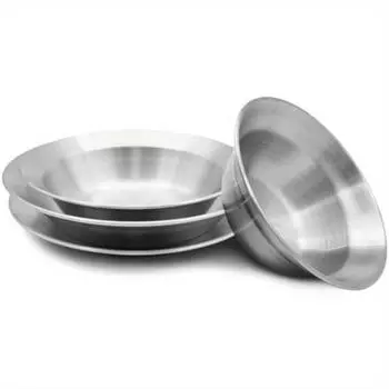 Наборы столовой посуды из нержавеющей стали, штабелируемая посуда, многоразовые миски для закусок, сервировочные тарелки для кормления, обеденные тарелки для кухни, кемпинга, походов, барбекю