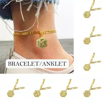 Начальная буква ts Женский мужской браслет-цепочка из 18-каратного золота с буквами A-Z 3x2x1cm