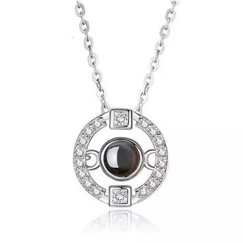 Начальная и конечная проекция Я люблю тебя Женская ключичная цепочка