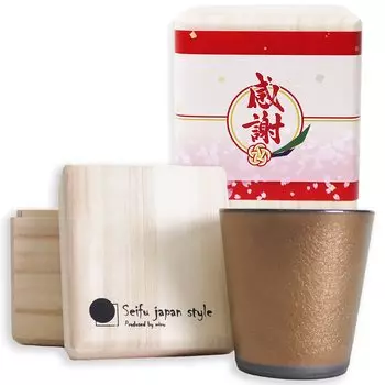 Начальная зарплата Shochu Gold Double Layered Rock Made in Tea Деревянный подарок Kinsho Kiln Начальная зарплата Подарок Подарок, чашка, расписанная, горячая/холодная чашка, Япония, чашка, золотой