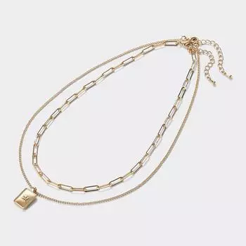 Начальный комплект колье GU by Uniqlo с пластинами и цепочкой