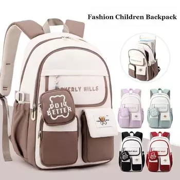 Начало школы должно иметь детскую школьную сумку для младших классов средней школы, рюкзак для студентов колледжа, большая вместительная сумка для книг с героями мультфильмов для подростков хаки