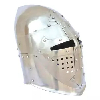 Начало XIV века Большой бацинет 18 калибра стальной шлем крестоносца тамплиера