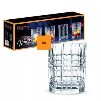 NACHTMANN Tumbler Glass Set of 4 Square Whiskey Tumbler 345ml 101050 [Genuine] (4 pieces) чистый