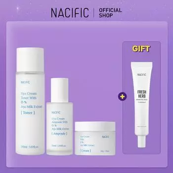 NACIFIC Milk Cream уходовый сет (тонер, ампула, крем) белый