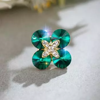 Национальная атмосфера хрустальная брошь женская элегантная четырехлистная клеверная маленькая булавка декоративная одежда юбка корсаж аксессуары