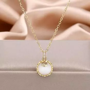 Национальная мода Fuzi White Chopin ожерелье для женщин легкая роскошная ниша высокого класса дизайн ключичная цепочка