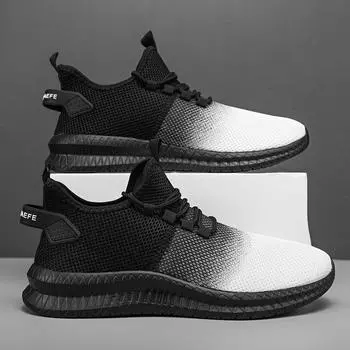 Национальная мода, повседневная мужская обувь с градиентной тушью, легкие дышащие кроссовки на толстой подошве для прогулок на открытом воздухе, сетчатые дышащие кроссовки 40