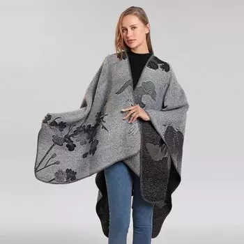 Национальная шаль в стиле ретро в китайском стиле, шарф для мужчин и женщин, раздвоенная теплая накидка