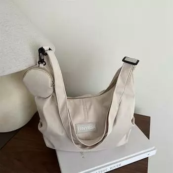 Национальная сумка через плечо большой емкости для женщин, простая и универсальная сумка для пельменей, сумка-мессенджер для девочек и студентов белый