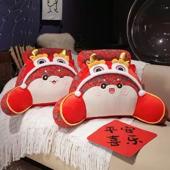 Национальная тенденция Fuduoduo Змея Мягкая поясничная подушка Мягкая подушка для новобрачных Подушка для украшения дома в стиле талисмана года Дракона 40*60cm