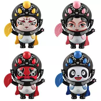 Национальная тенденция Культура Панда Кукла, меняющая лицо Маска Сычуаньской оперы Маленькая кукла Сувенир Креативная специальная игрушка 8.5*7.6*9.5cm красный