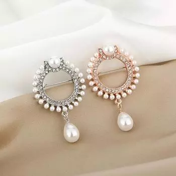 Национальная жемчужина горный хрусталь брошь женский универсальный кардиган свитер куртка корсаж булавка аксессуары