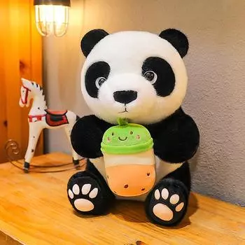 Национальное сокровище Кукла Панда Плюшевая игрушка Сычуаньский туристический сувенир Кукла Кукла Молочный чай Красная панда Тряпичная кукла 25cm0.23kg