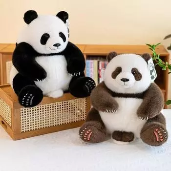 Национальное сокровище Panda Simulation Flower Flower Seven-cell Simulation Giant Panda Plush Toy Sichuan Chengdu Base Doll 33cm