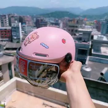 Национальный стандарт детский шлем электромобиль мотоцикл защита от падений большой окружности головы половина шлема все сезоны универсальная защита