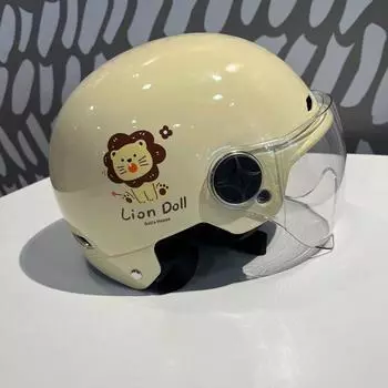 Национальный стандартный электромобильный шлем для женщин и мужчин на все сезоны для лета Защита от солнца Симпатичный полушлем мотоциклетный капюшон 666 lion - beige (3C new national standard)