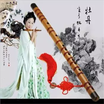 Национальный стиль Бамбуковая флейта для начинающих Профессиональная деревянная духовая флейта Музыкальные инструменты Китайская дицзы Трансверсальная жёлтый