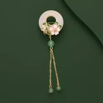 Национальный стиль кисточка вишневый цвет безопасная пряжка брошь женственность продвинутый смысл нежная китайская булавка платье костюм аксессуары