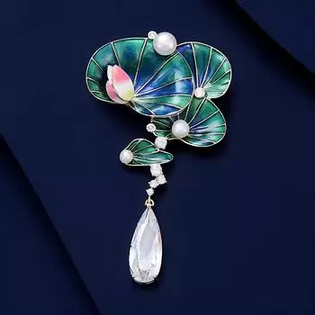 Национальный стиль Лотос удачи Брошь Лотос Высококачественная женская Лотос Водяная лилия Брошь Новая китайская жемчужная брошь Костюм Чеонгсам Аксессуары