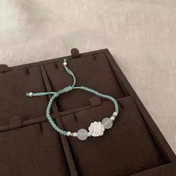 Национальный стиль, новый китайский лотос удачи, плетеный веревочный лотос, женский ретро-браслет, простая личность, универсальный браслет, ювелирные изделия