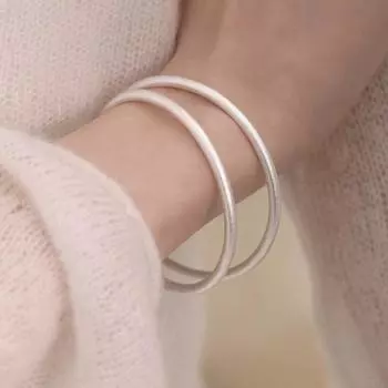 Национальный стиль Ретро Нишевый дизайн Sense Серебро 999 футов Древний метод Наследование Матовый браслет, женский простой браслет с кольцом, Браслет 56MM