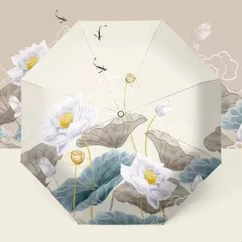 Национальный зонт от ветра и дождя, женский полностью автоматический зонт от солнца и дождя, складной зонт двойного назначения, защита от солнца, усиленная защита от ультрафиолета, зонт от солнца