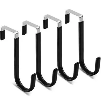 Над дверью крючок 4 шт. в упаковке одинарный металлический крючок для подвешивания полотенец пальто 4Pcs