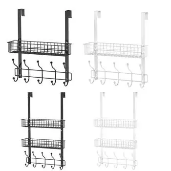 Наддверный органайзер с крючками для подвешивания одежды, пальто, шляпы, полотенца, вешалка для ванной, кухни, аксессуары для хранения