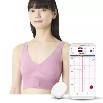 наденьте его и Моя температура Основы Термометр для определения фертильности во время сна Автоматически записывает в приложение Ввод данных не требуется Сохраняет навсегда Корпус устройства светло-фиолетовый