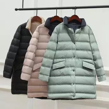 Надев зимнюю модель 2024 года с обеих сторон, невысокий мужчина будет стройным и худым, а модный легкий пуховик — женским пальто средней и длинной длины. S чёрный