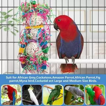 Надежная игрушка-крючок для попугая, практичная для обучения жеванию маленьких птиц