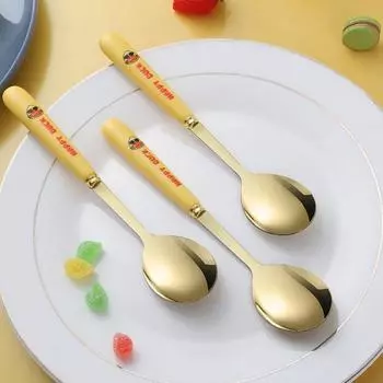 Надежная защита от ожогов, медленная теплопроводность, защита от деформации, удобная гладкая мультяшная десертная ложка для ежедневной десертной ложки 1pc