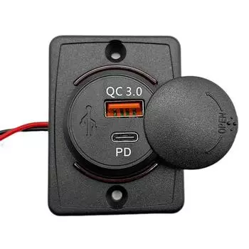 Надежное быстрое автомобильное зарядное устройство, супер быстрое автомобильное зарядное устройство, умная квадратная раздвижная крышка USBQC3.0PD 18WPD зарядное устройство для планшетов и сотовых телефонов синий