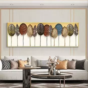 НАДЕЖНОЕ ИСКУССТВО, абстрактные постеры и принты, картины на холсте, ретро, богатые картины с листьями деревьев, настенное искусство для декора гостиной, без рамки 20*40cm