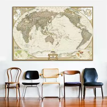 НАДЕЖНОЕ ИСКУССТВО, винтажная карта мира, картины, холст, постеры и принты, настенные художественные фотографии, настенные картины для дома, спальни, гостиной, без рамки 21cm30cm NoFrame