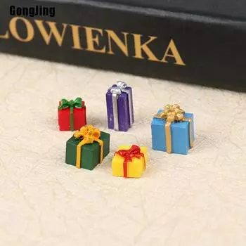 Надежное качество, 5 шт., 1/12, миниатюрный кукольный дом, рождественская подарочная коробка, украшения, аксессуары разноцветный